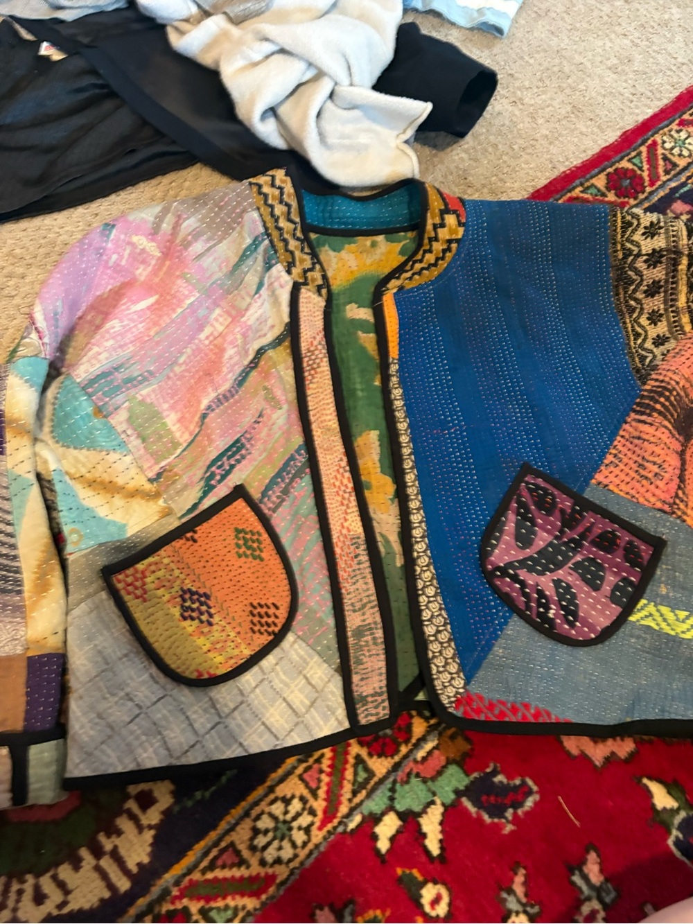 Multi-Color Patchwork Women's Jacket - Picture 5 of 7